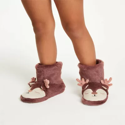 Kids reindeer slippers